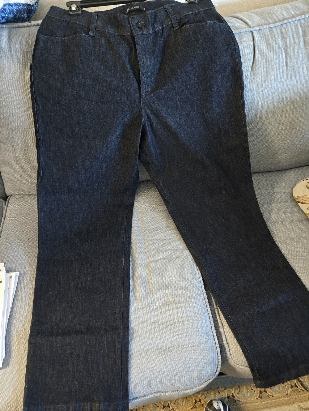 Nwt Lee Relaxed Fit Dark Denim  Trousers - Navy - Picture 3 of 8